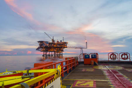 oil production platform on the seaの写真素材