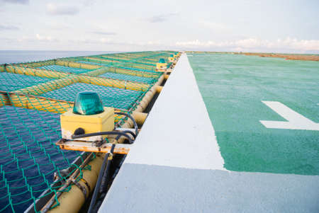 Heli Deck in rig platform of oil and gas industry in ocean