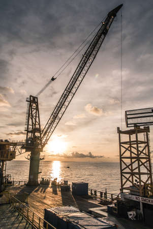 rig platform of oil and gas industry process HDR styleの写真素材