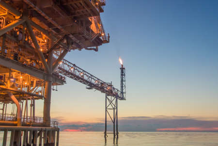 rig platform of oil and gas industry process HDR styleの写真素材