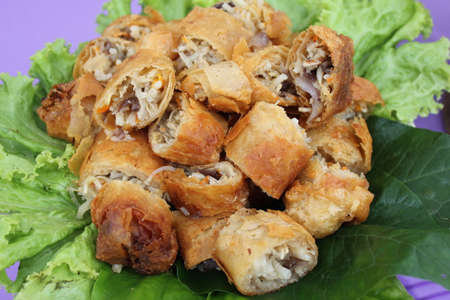 crispy spring rolls, thai-vietnamese food style