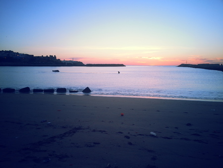 sunset in nord of countryの写真素材