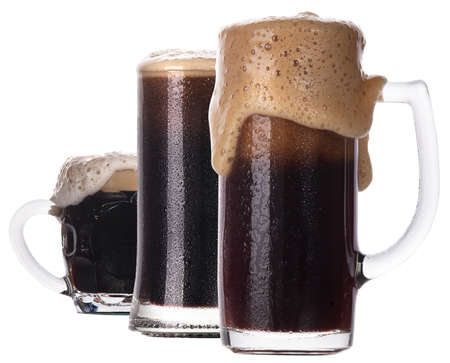 Frosty glass of  beer isolated on a white background 