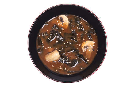 Chinese soup, Chinese style soup with mushroom and seafoodの写真素材
