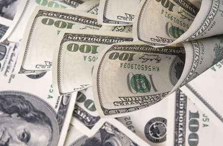 Background with money american hundred dollar bills