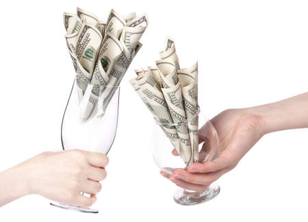 money Cocktail business concept present isolated  making toastの写真素材