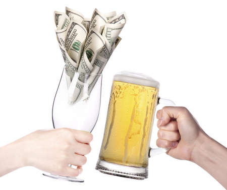 money Cocktail business concept present isolated  making toastの写真素材