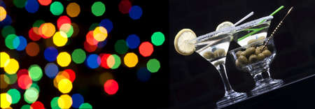 party background with fresh coctail on the blackの写真素材