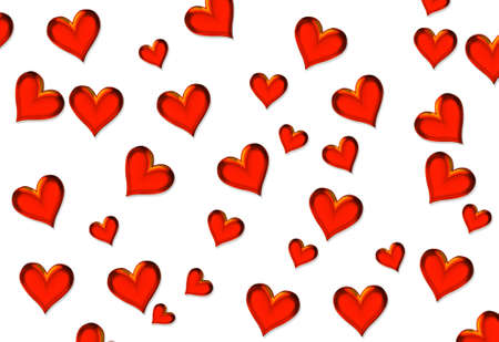 Stylish red valentine day heart background isolated