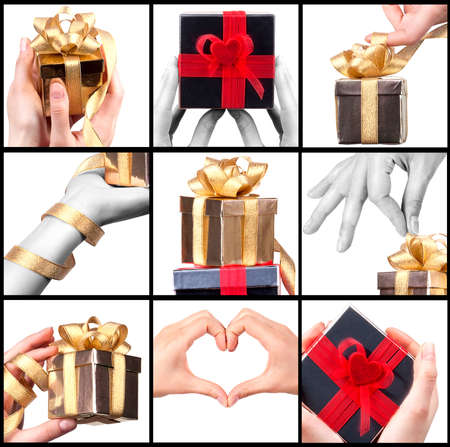 taking a gift concept backround setの写真素材