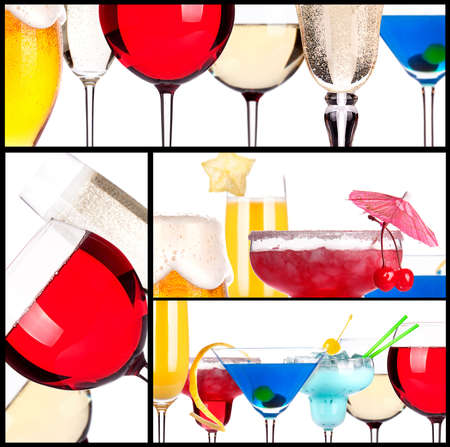 Set of alcoholic cocktails backgroundの写真素材