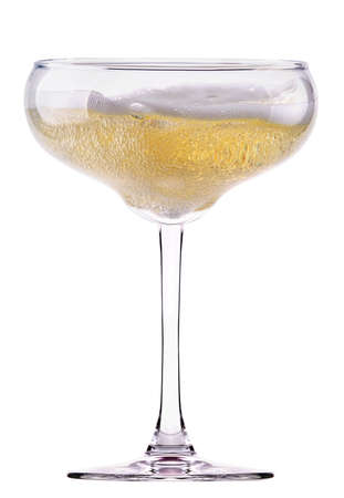 Full  champagne glass with white wine or champagneの写真素材