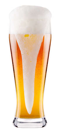 Frosty fresh beer collection with foam isolated backgroundの写真素材