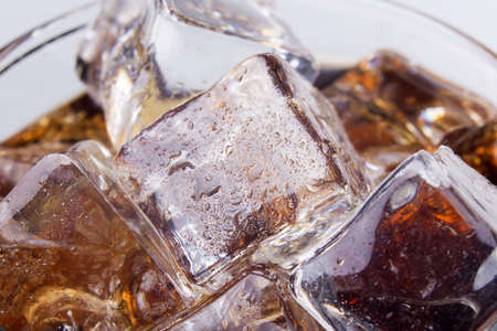 ice cubes in a glass macro backgroundの写真素材