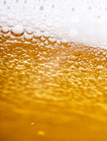 Close up macro of beer bubbles background