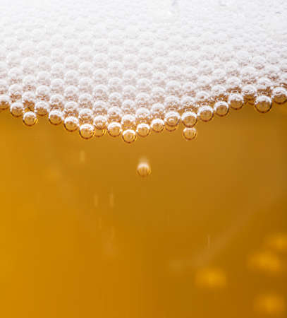 Close up macro of beer bubbles background