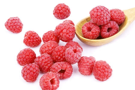 raspberry  on white background