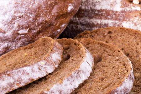 Freshly baked traditional bread a macro background