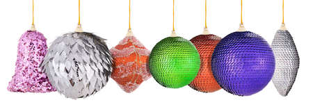 multicolored christmas ball isolated a holiday background conceptの写真素材