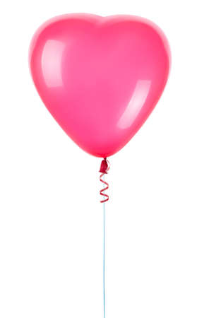 Red heart balloons isolated on a whiteの写真素材