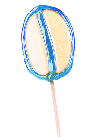 Bright colorful lollipop over white backgroundの写真素材