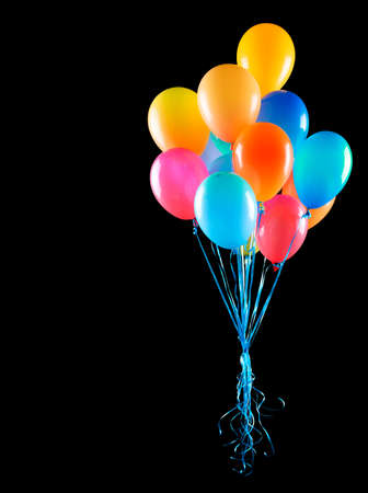 flying balloons isolatedの写真素材