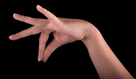 woman hand pick up object