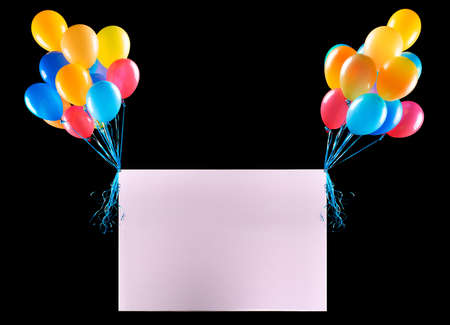 Holiday banners with colorful balloonsの写真素材