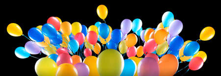flying balloons isolated