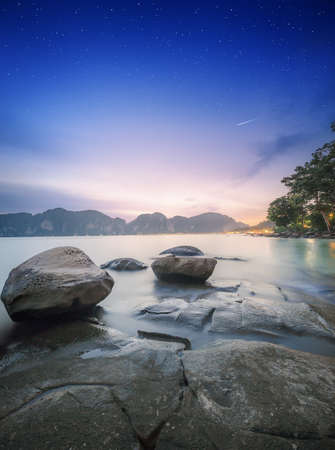 beautiful sunset with colorful skyの写真素材