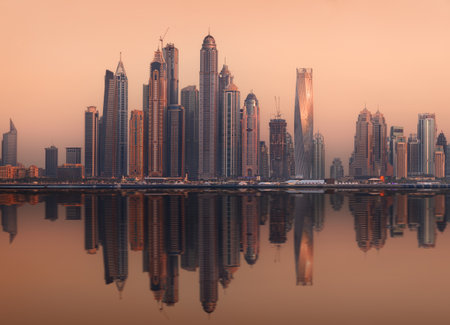 The beauty panorama of Dubai marina. UAEのeditorial素材