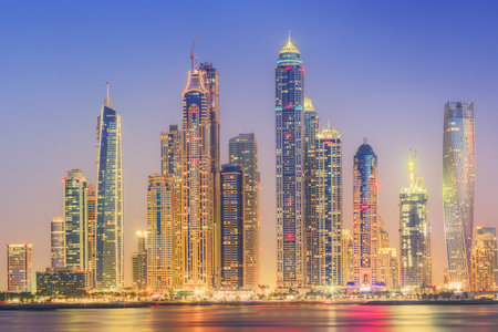 The beauty panorama of Dubai marina. UAEのeditorial素材