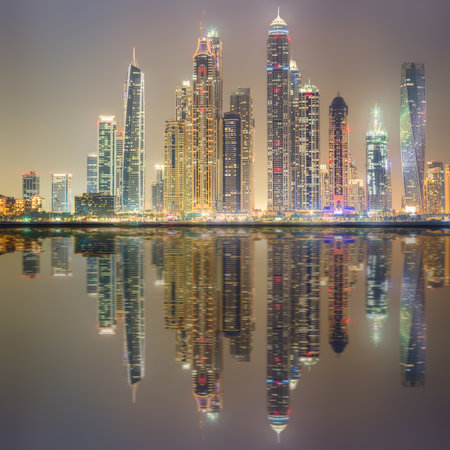 The beauty panorama of Dubai marina. UAEのeditorial素材