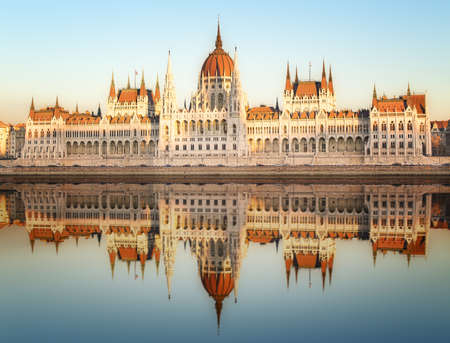 View of hungarian Parliament building, Budapestの写真素材