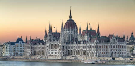 View of hungarian Parliament building, Budapestの写真素材