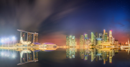 Singapore Skyline and view of Marina Bayのeditorial素材