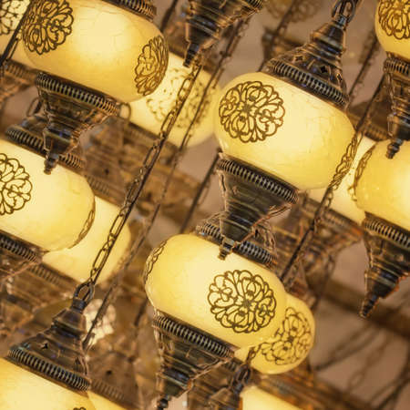 Mosaic Ottoman lamps from Grand Bazaar, Istanbul, Turkey