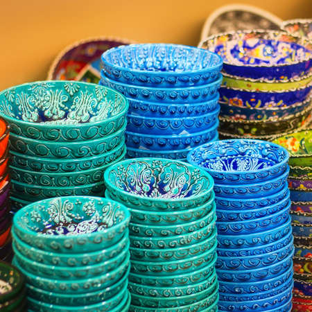 Traditional Turkish ceramics on the Grand Bazaar Istanbul, Turkey