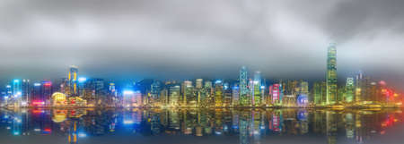 Panorama of Hong Kong island, skyline and Financial district, Chinaの写真素材