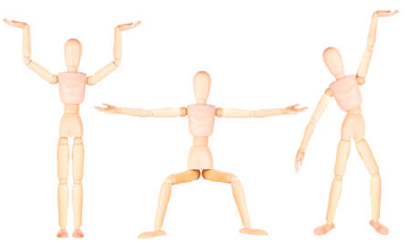 Concept movements of the people in sport, life and work, isolated on whiteの写真素材