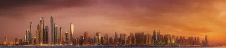 The beauty panorama of skyscrapers in Dubai Marina. UAE