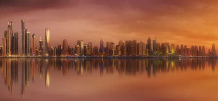 The beauty panorama of skyscrapers in Dubai Marina. UAEの写真素材