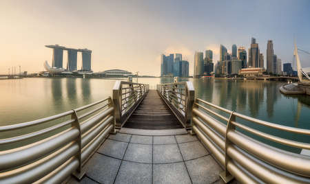 Singapore Skyline and view of Marina Bayの写真素材
