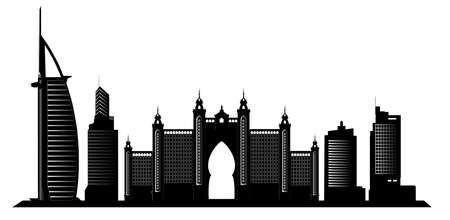Dubai city silhouetteのイラスト素材