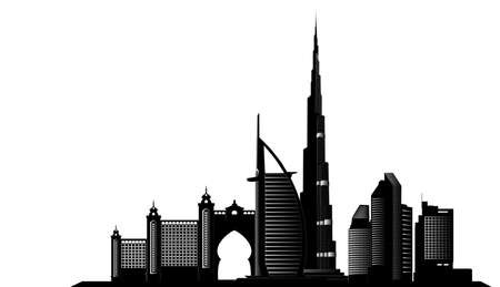 Dubai city silhouetteのイラスト素材