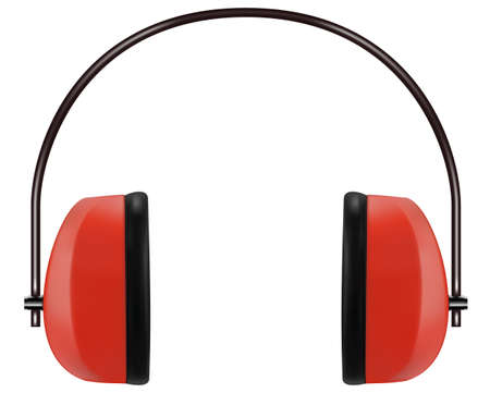 Realistic red protective headphones or earmuffsのイラスト素材