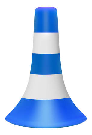 3D illustration of traffic cone with white stripesのイラスト素材