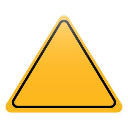 Yellow triangle road sign isolated on whiteのイラスト素材