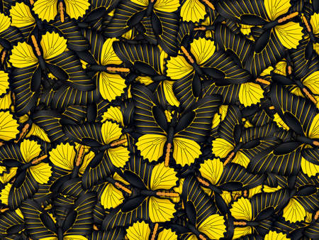 Seamless pattern with lot of different butterflysの写真素材