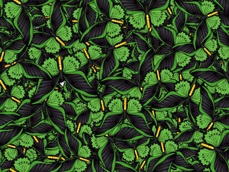 Seamless pattern with lot of different butterflysの写真素材